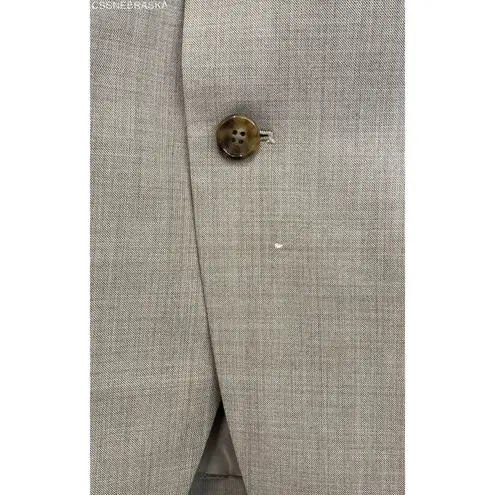 Ralph Ralph Lauren Beige Blazer 10%Wool Silk Check Suit Jacket Mens
