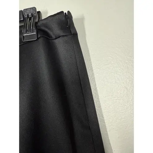 Misook Straight-Leg Satin Pants Black Size Small New Shiny Flowy Size Zip - Image 2