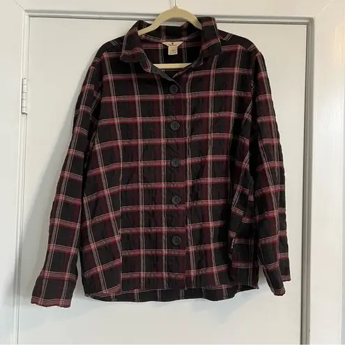 Woolrich button up flannel plaid long sleeve shirt checkered red black white XL