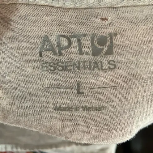 Apt. 9  Essentials Light Grey Scoop Neck Short Sleeve top Large