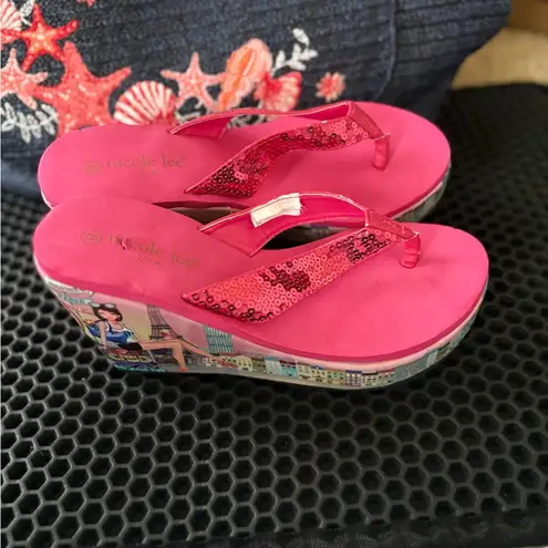 Nicole Lee Pink wedge Sandals