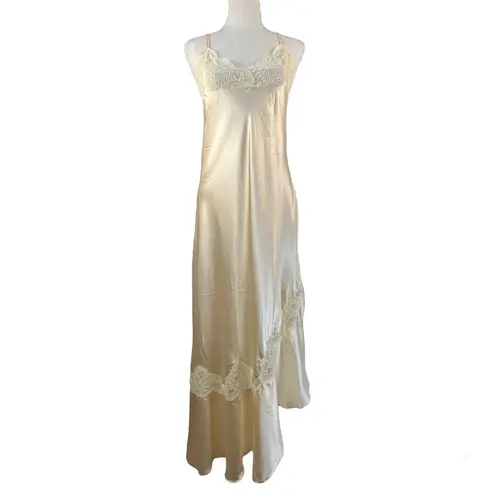 Vintage 70s Lanvin Satin & Lace Night Gown & Robe Set Wedding Bridal Honeymoon Size undefined