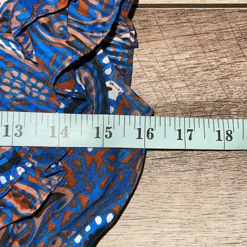 Cleobella Womens Elara Fit & Flare Ruffle Mini Dress Lazuli Multicolor Small