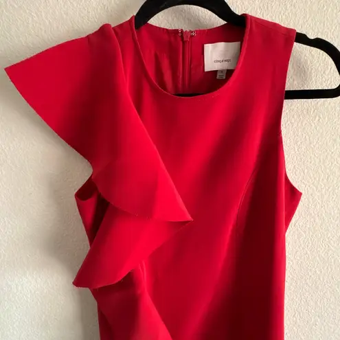 Cinq à Sept Kimberlin Ruffle Cascade Red Dress Size 4