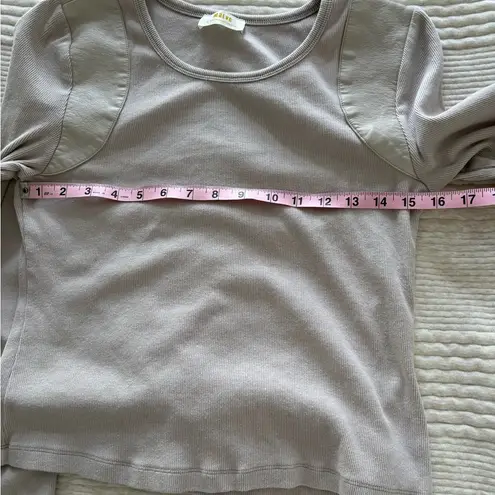 Maeve Anthropologie Faux Leather-Inset Pullover Stone Color size M