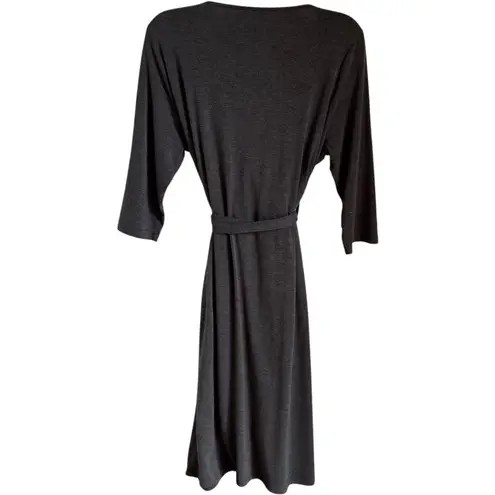 Amazon Maternity Nursing Robe Wrap Grey Lightweight 3/4 Sleeve Pockets Small Women’s