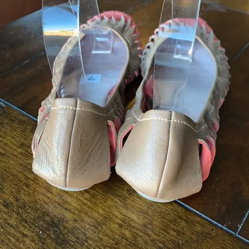 BLOCH leather peach tan flats cut out Size 7