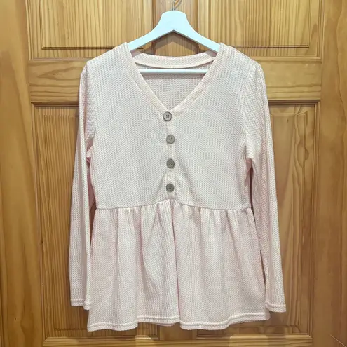 Boutique Brand Size Medium Ballet Pink Thermal Bohemian Style Top