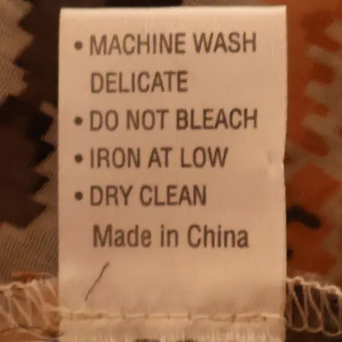 Southwestern Print Sheer Kimono Cardigan Lightweight Tie Front Cover Up Size S Orange