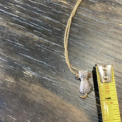 Macy's  Gold Necklace with Crystal Cat Pendant