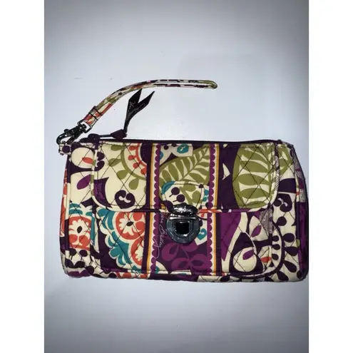 Vera Bradley  Pushlock Wristlet PLUM CRAZY Push Lock Wallet P