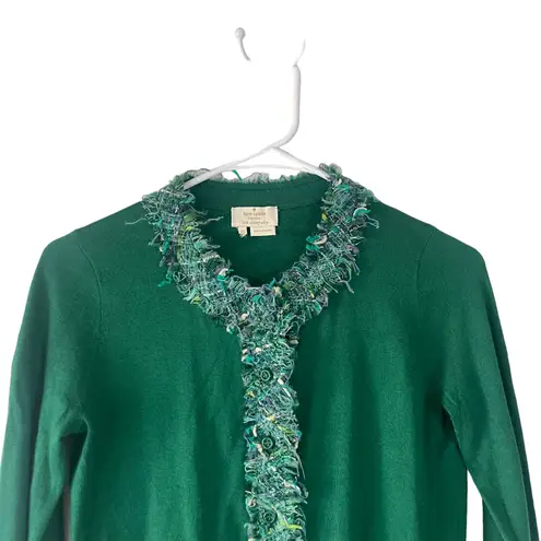 Kate Spade New York Size XS Green Old Money Kelly Green Button Cardigan Sweater