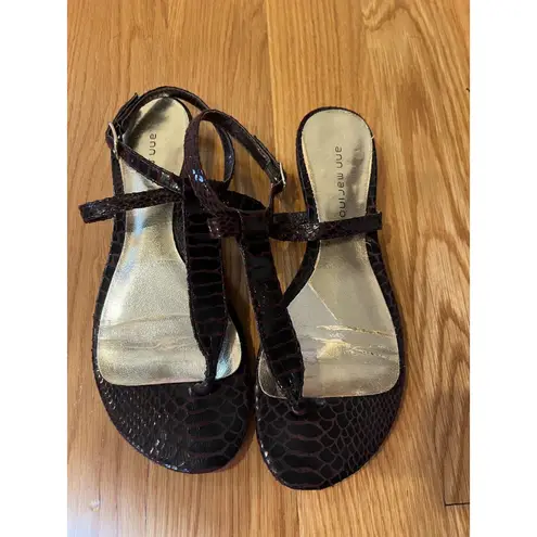 Ann Marino Shoes Womens Size 7.5 Brown Croc T