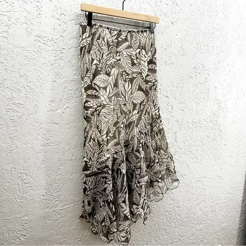 Suzy Shier Vintage style asymmetrical leaf print skirt size small‎