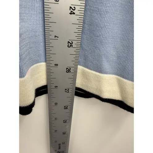 Talbots  Sweater Womens 2X Blue Button Front Cardigan 3/4 Sleeve Contrast Trim