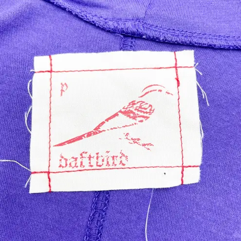 NEW Daftbird Womens XS Sleeveless Cardigan Violet Purple Pockets Jersey Minimal