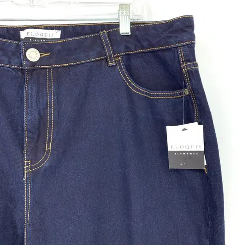 Eloquii  Elements Women's Size 14 Mid Rise Mom Jeans Straight Leg Crop Dark Blue