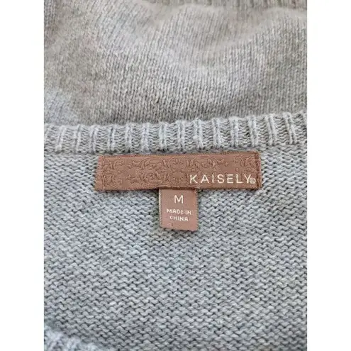 Kaisely Gray Cropped Sweater with Puffy Sleeves Size Medium Gray Sweater