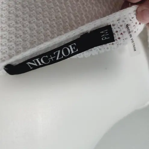 Nic+Zoe Cannon Neutral Stipe Linen Blend Sweater Size MP