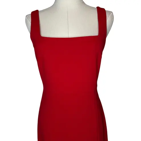 BHLDN Anthropologie Blake Square Neck Stretch Crepe Maxi Dress Red NEW sz Small