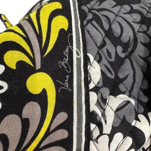 Vera Bradley Floral Grand Traveler Bag Yellow Gray Black Quilted Duffle