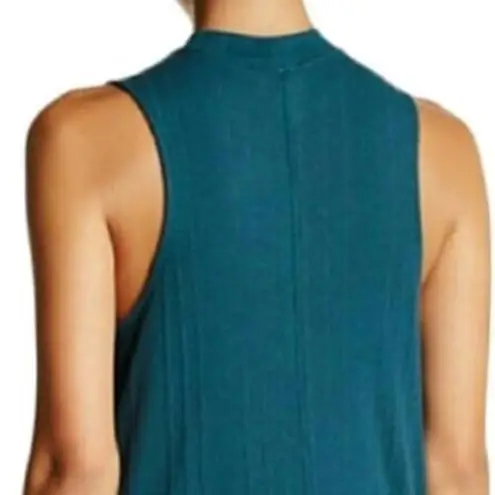 Free People EUC  Womens Faye Ribbed Tank Top - Turquoise -size M