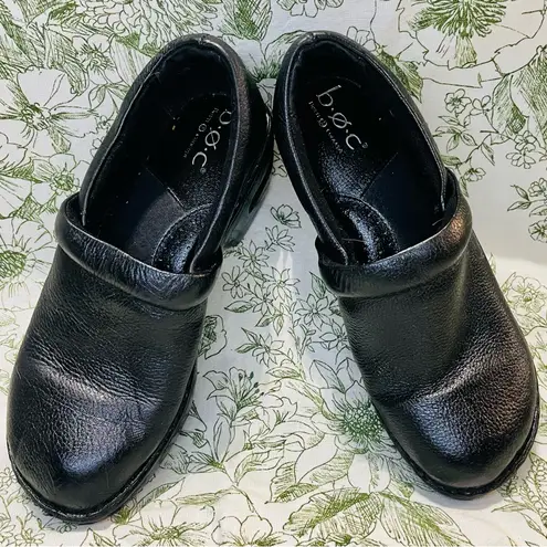 BOC Born Concepts Women's Black Leather Clogs Shoes Size 8 Comfort