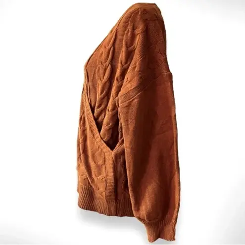 PRETTYGARDEN Casual Deep V Neck Wrap Pullover Knit Sweater Medium | NWOT