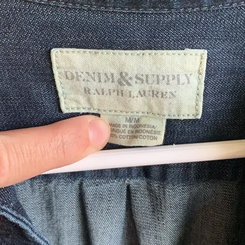 Denim & Supply Ralph Lauren Lace Up Denim Mini Dress (M) Dark Wash 100% Cotton Blue Size M