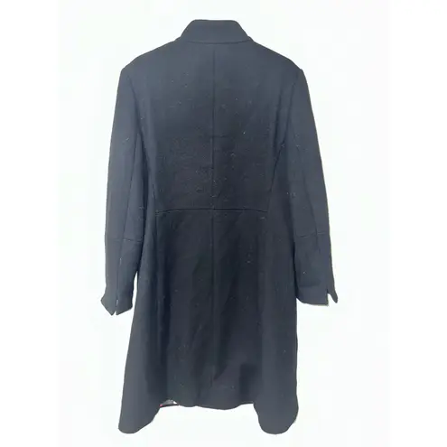 Via Spiga Womens Black Wool Blend Dress Coat Size 12 Floral Lined Stylish