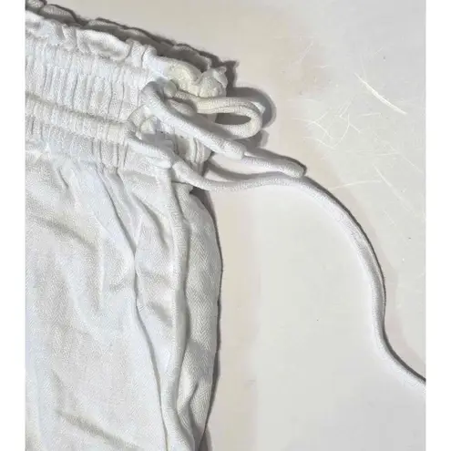 J.Crew  100% Linen Side Tie Pull On Hi-Rise Shorts G4710 White XS