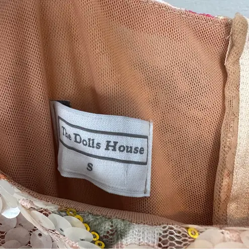 The Dolls House Cindy Dress Embelished Sequin Ocean Seashell Small Pink