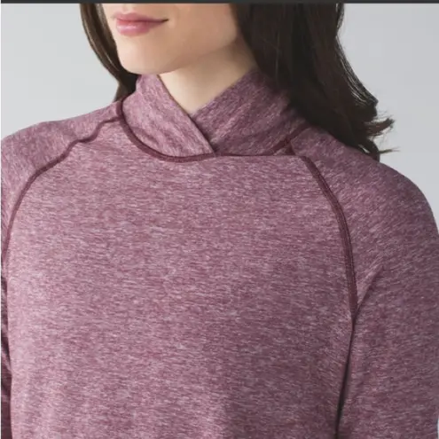 Lululemon  Warm Your Core Long Sleeve Tee Heathered Bordeaux Drama W-324 Size 4