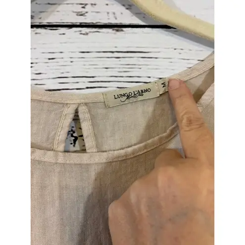 Women's Lungo L'Arno Beige Linen Dress M Size M