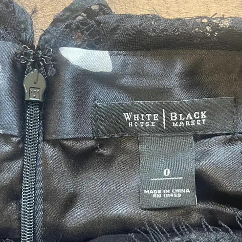 White House | Black Market  Dress Floral Lace Black Gray Pink Sleeveless Size 0