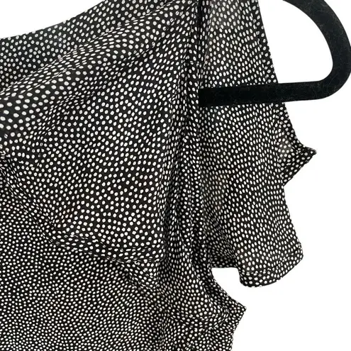 ALC Frank ALC Black Silk Mini Dress White Polka Dot Ruffled Peplum Tiered