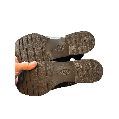 Söfft Burgamo Women's Tall Black Leather & Suede Boots Size 7M Zipper Closure Bu