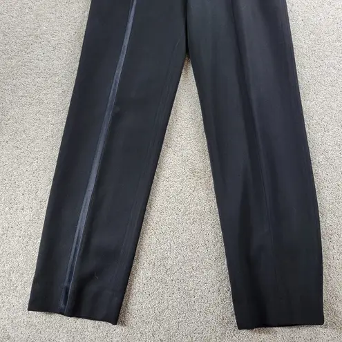 Moschino Couture Womens Tuxedo Pants 8 Black Wool Satin Trim Button Formal Dress