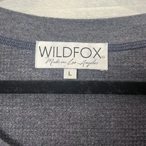 Wildfox  • Charcoal Grey Crop Waffle Knit "Textercising" Long Sleeve •  Size L