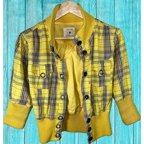 Forever 21 Forever Twentyone Yellow Button Jacket Blazer