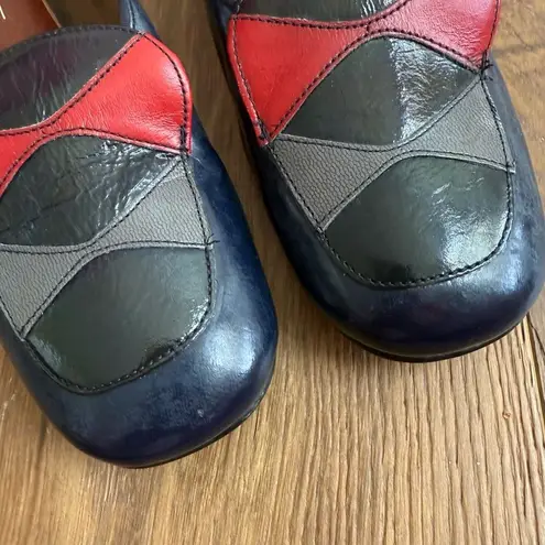 Vintage 60s 70s Imperial Block 2.5” Heel Shoes Navy Blue Black Red Grey 7