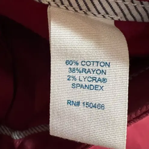 Market & Spruce Flat Front Slim Mid Rise Pants Dark Salmon Pink Size 10 NWT