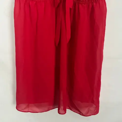 Cacique Sheer Mesh Red Pullover Babydoll Nightgown Lingerie Size Large