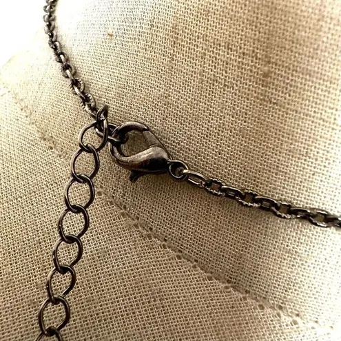 Cookie Lee grey rhinestone circle branch pendant necklace