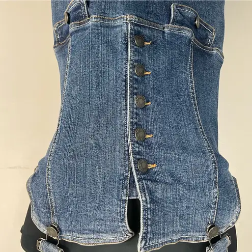 Contempo Vintage 90s 100% cotton denim button dress size 12