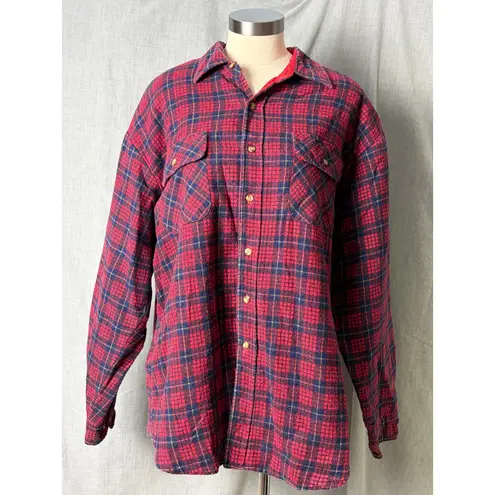Alaska 1959 Wilderness Gear Red Plaid Quilted Flannel Shirt Jacket XL