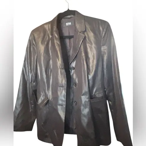 Hugo Boss Vintage Faux Leather Jacket Ladies size 8 Cyberpunk Cybergoth Y2K 00s