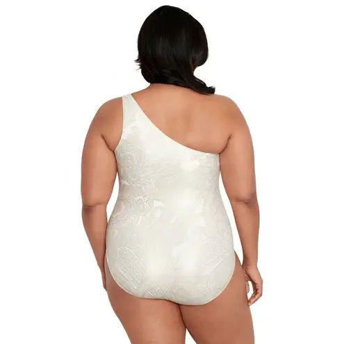 NWT Lauren Ralph Lauren Women Plus Size 20W Luxury Paisley One Shoulder Swimsuit