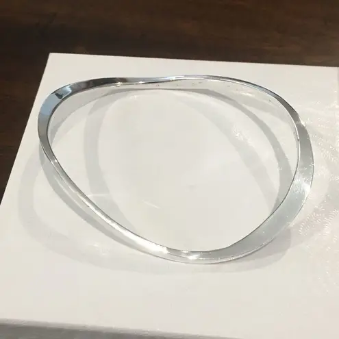 Wavy Sterling Silver Bangle Bracelet