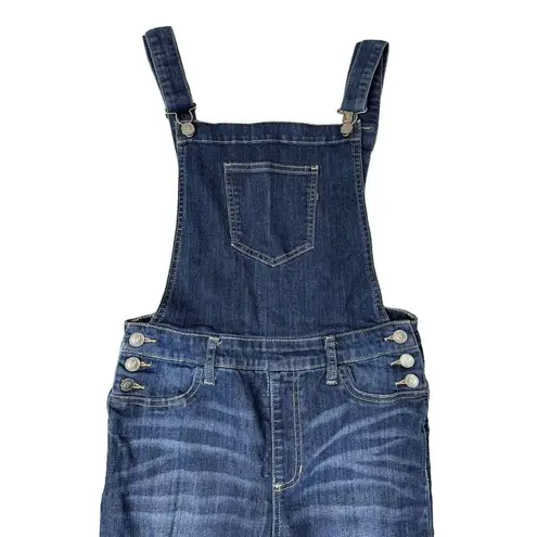 Cello  JEANS Dark Wash Slim Straight Leg Distressed Overalls Size S/M MINT!